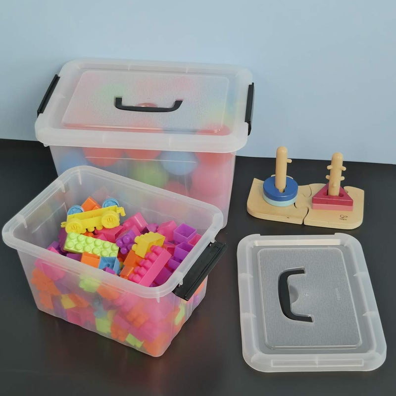 Obstnny 12 Quart&6 Quart Plastic Latching Box With Handles, Clear Storage Bins with Lid - Image 5